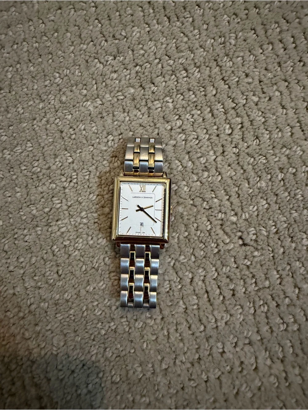 Larson & Jennings Two-Tone Rectangle Dress Watch - Silver & Gold